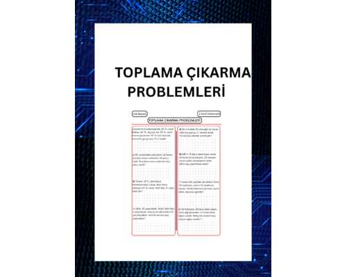 TOPLAMA ÇIKARMA İŞLEMİ PROBLEMLERİ 1