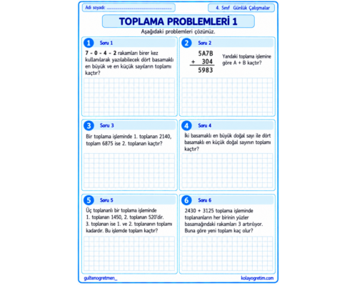 TOPLAMA PROBLEMİ 1