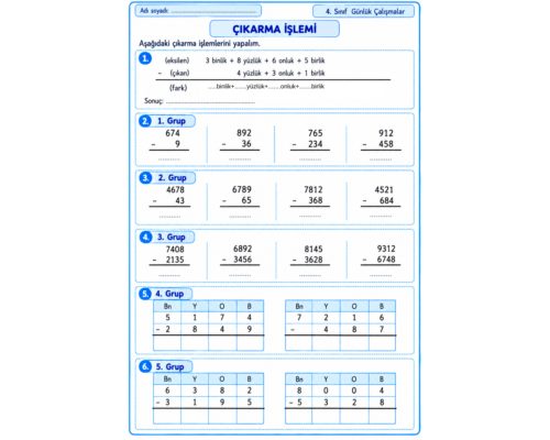 ÇIKARMA İŞLEMİ ETKİNLİKLERİ