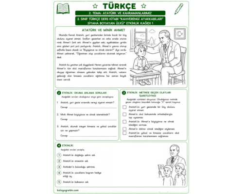 2. TEMA: ATATÜRK VE KAHRAMANLARIMIZ 5.HAFTA ETKİNLİKLERİ