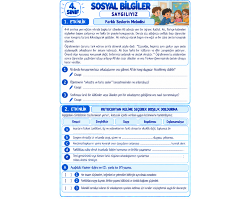 Saygılıyız 5. Hafta Etkinlikleri