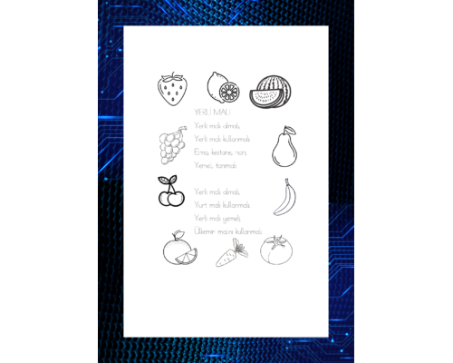 YERLİ MALI KONULU  YAZMA ÇALIŞMASI