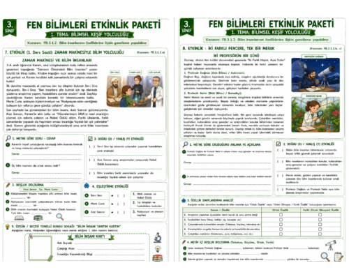 3.HAFTA FB.3.1.2 Bilim İnsanlarının Özellikleri Etkinlikleri 1