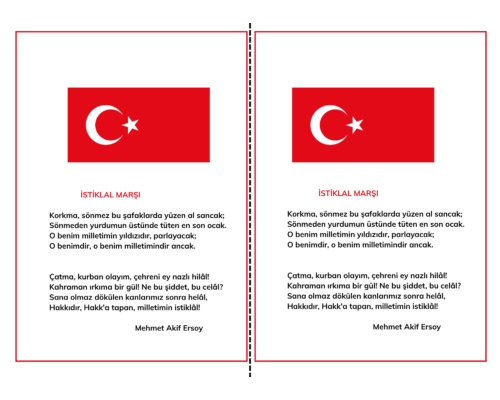 İSTİKLAL MARŞI (DEFTERİN İLK SAYFASI İÇİN HAZIRLANMIŞTIR)
