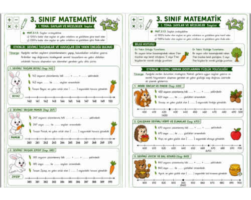 SAYILARI SIRALAYABİLME ETKİNLİKLERİ(YUVARLAMA)