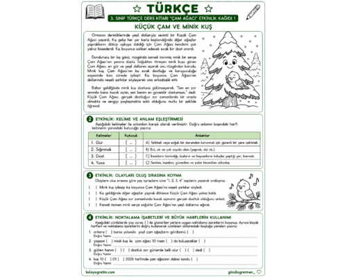 1. TEMA: DEĞERLERİMİZLE YAŞIYORUZ 4. HAFTA ETKİNLİKLERİ