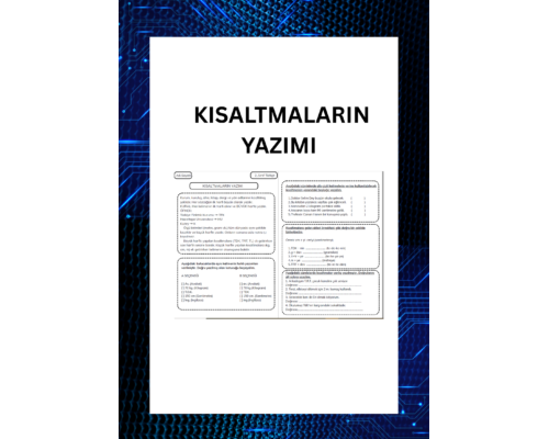 KISALTMALARIN YAZIM KURALLARI